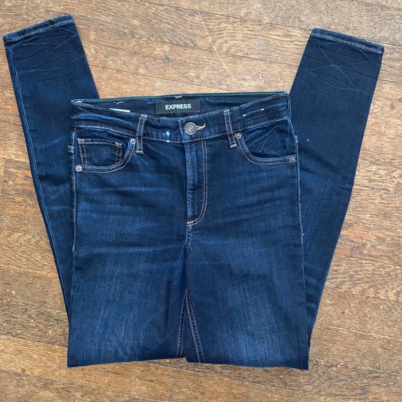 Express high- waisted dark wash jeans- women’s 00R